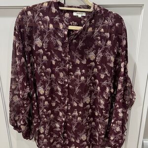 Max Studio Plum Floral Blouse
